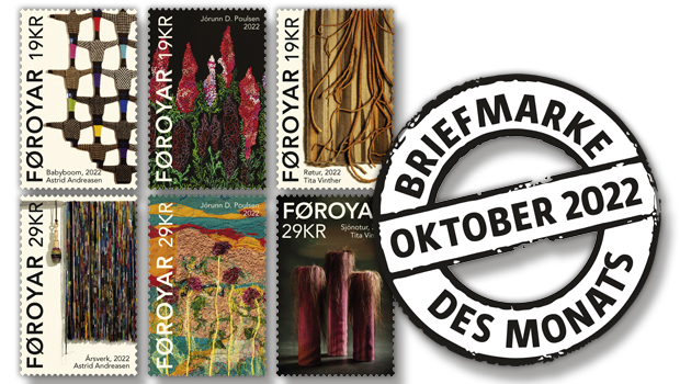 Briefmarke des Monats Oktober: Organische Kunst von drei Frauen