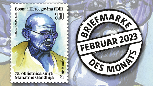 Mahatma Gandhi, Porträt der kroatischen Post in Bosnien