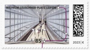 Briefmarke Deutschland U-Bahn-Station-Leipzig