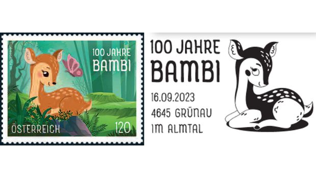 „100 Jahre Bambi“ auf Briefmarke
