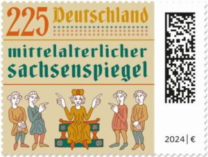Briefmarke Deutschland Mittelalterlicher Sachsenspiegel