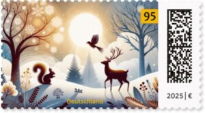 Briefmarke Deutschland Winterlandschaft