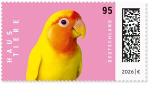 Briefmarke Deutschland Beliebte Haustiere Vogel