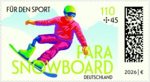 Briefmarke Deutschland Para Snowboard