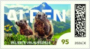 Briefmarke Deutschland Alpen