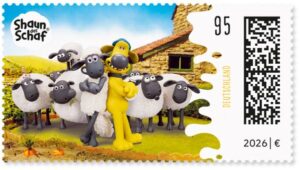 Briefmarle Deutschland Shaun das Schaaf