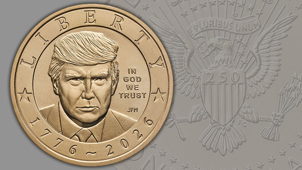 Donald Trump auf amerikanischer Münze
